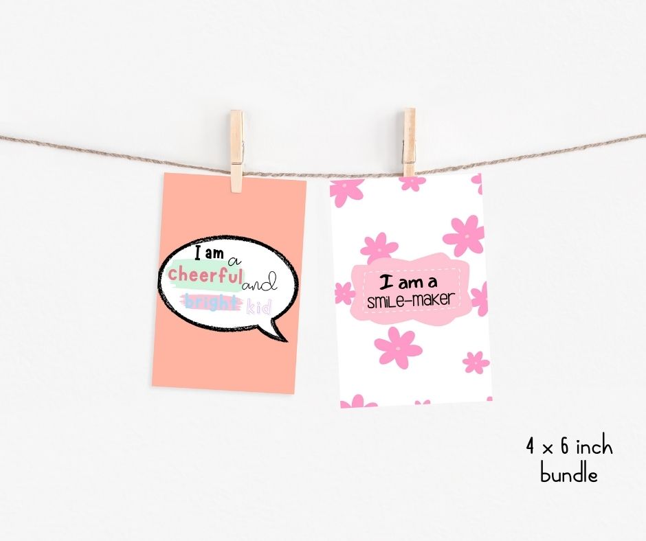 PLR Happy Thoughts Positive Affirmation Cards for Kids - Image 2