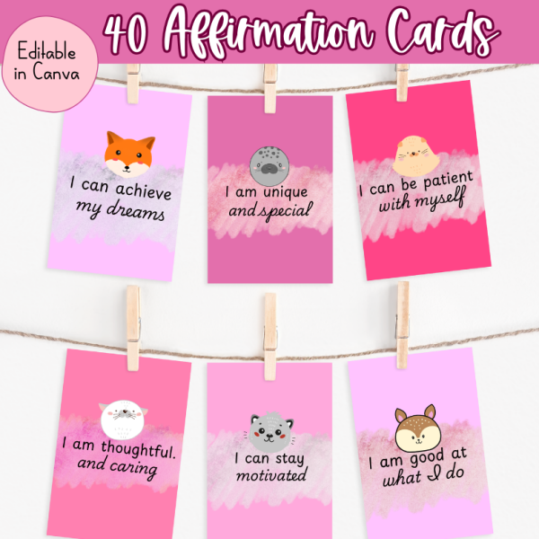 Positive Affirmation cards for ADHD