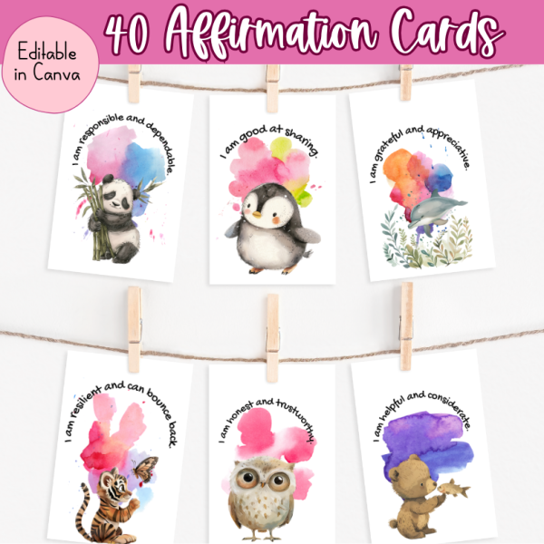 PLR 'I AM' Positive Affirmation Cards
