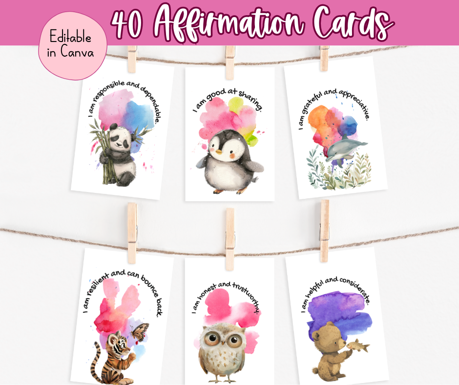 PLR 'I AM' Positive Affirmation Cards