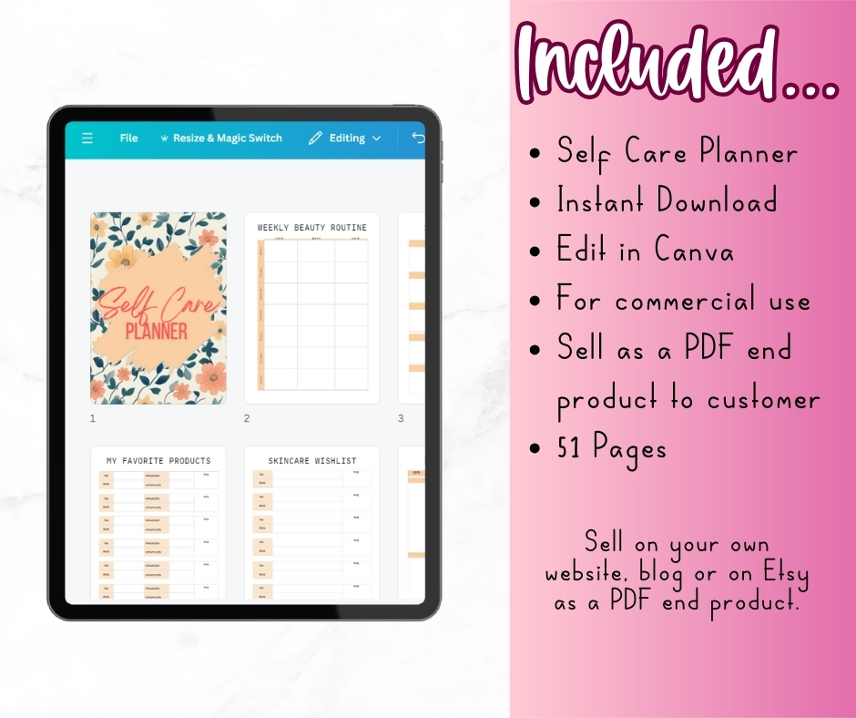 PLR Happy Self Care Planner - Image 5