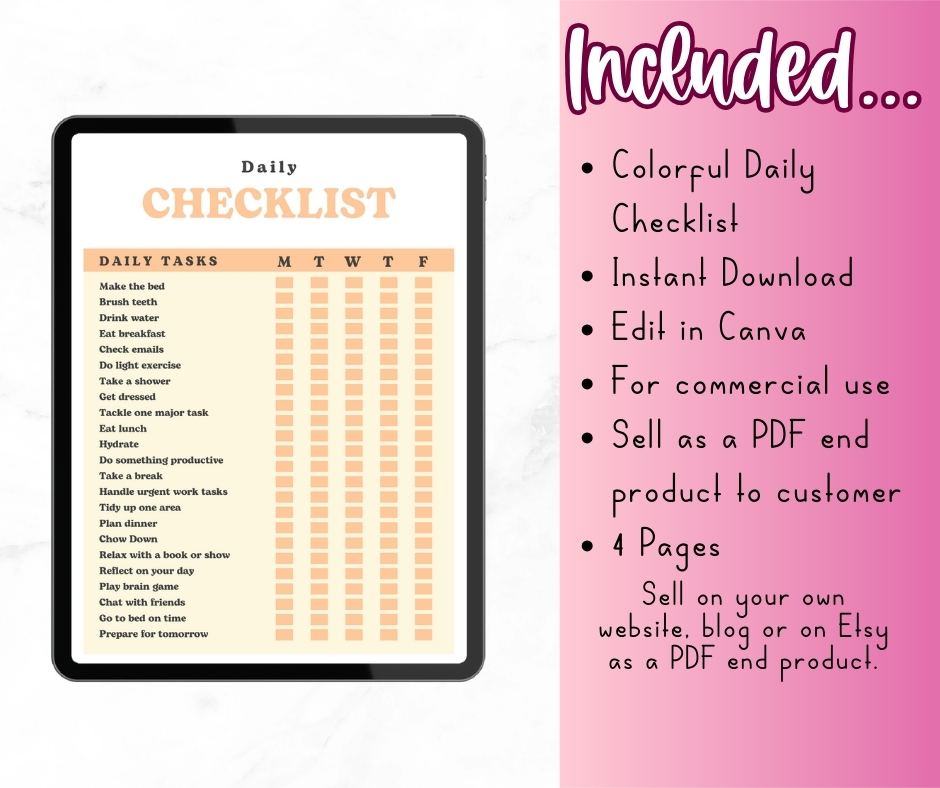 PLR Colorful Daily Checklist - Image 3