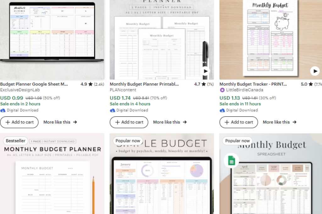 Budget Planner on Etsy