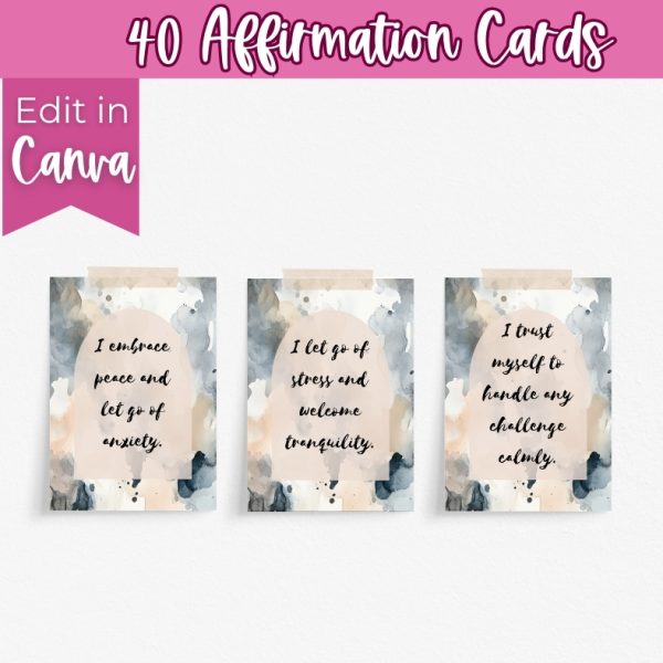 Calm and Collected Stress Relief Affirmation Cards
