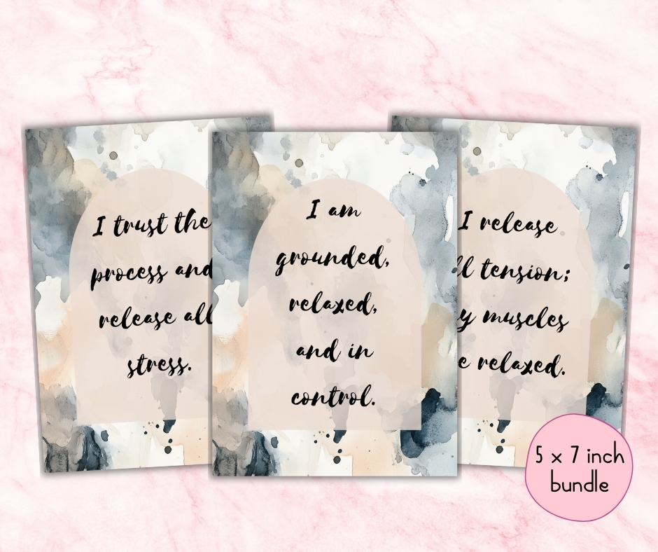 PLR Calm and Collected Stress Relief Affirmation Cards - Image 2