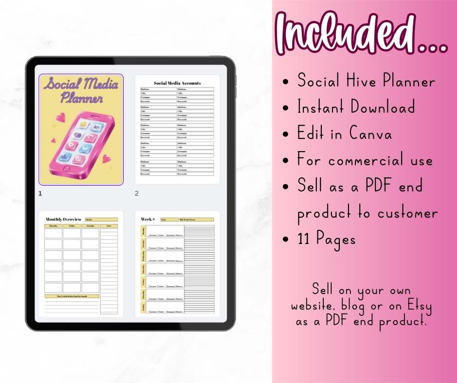 PLR Social Hive Social Media Planner - Image 5