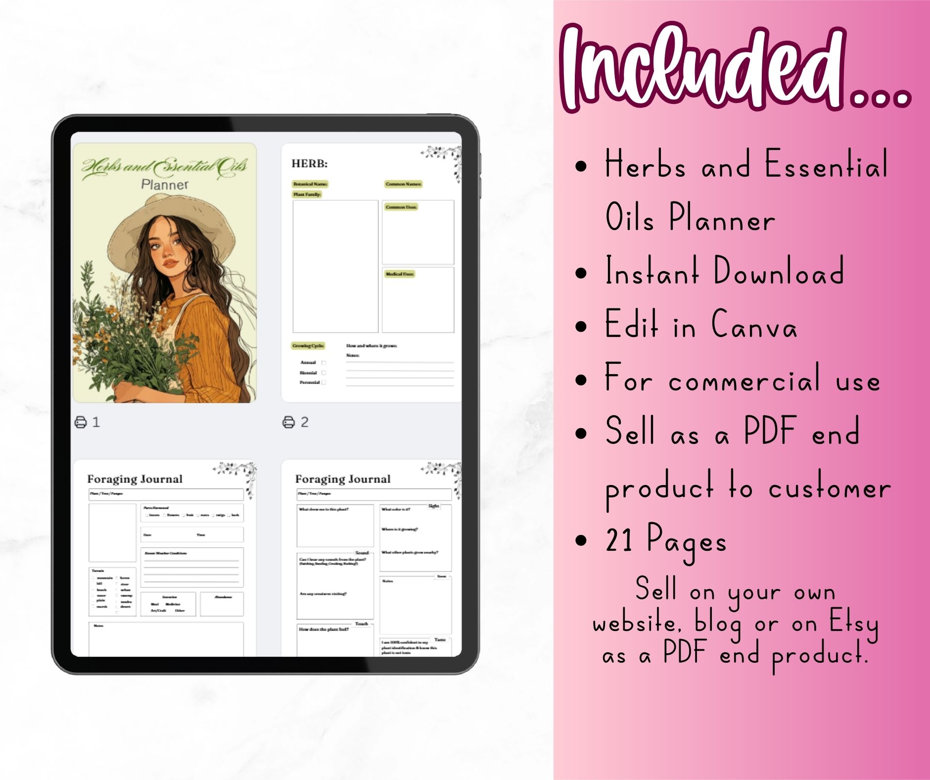 PLR Herbs and Essential Oils Planner - Image 5