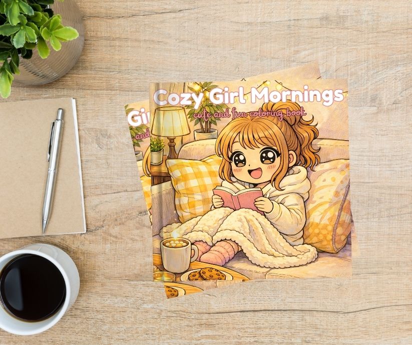 PLR Cozy Girl Mornings Coloring Book - Image 2