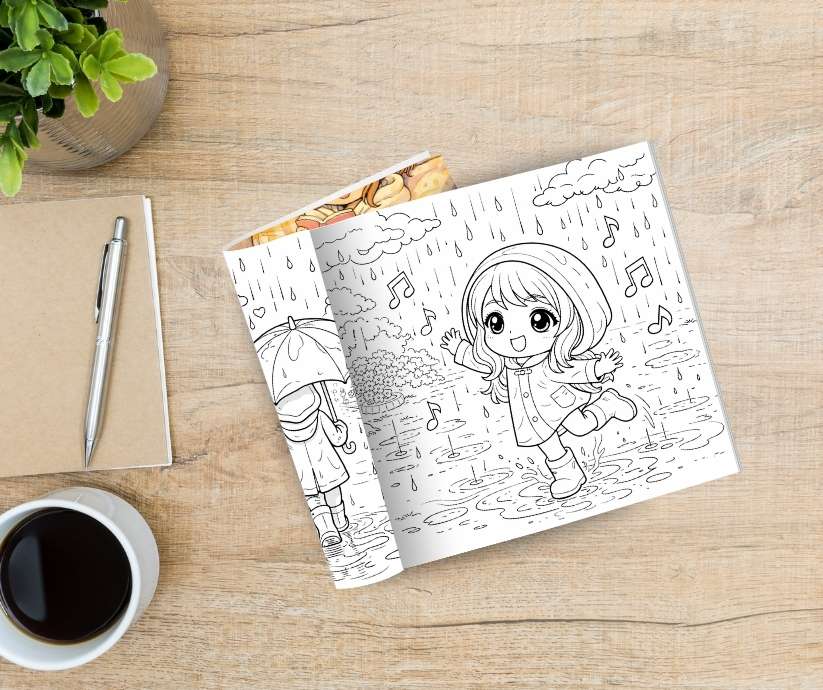 PLR Snuggles & Raindrops Coloring Book - Image 3
