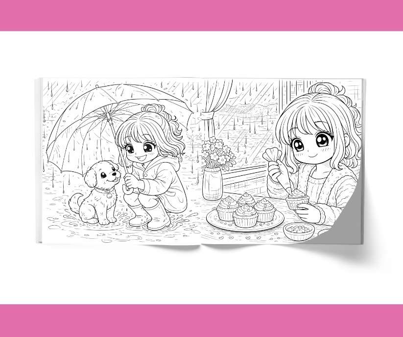 PLR Snuggles & Raindrops Coloring Book - Image 4