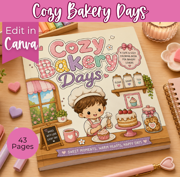 PLR Cozy Bakery Days Coloring Book
