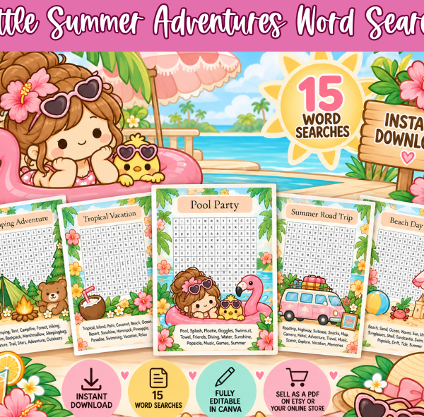 PLR Little Summer Adventures Word Search