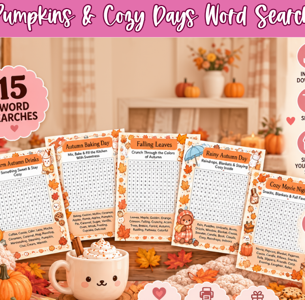 PLR Pumpkins & Cozy Days Word Search